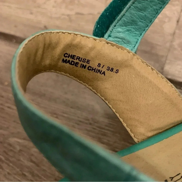 Miz Mooz Cookie Ankle Heeled Platform Leather Sandals 8 - Picture 11 of 11